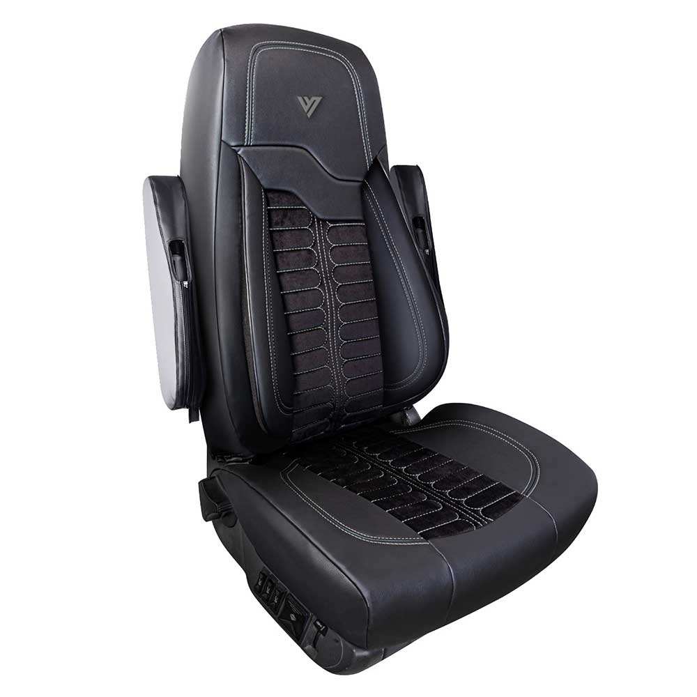 Legacy Silver High-Back Seat Faux Leather Seat Cover - Image 8