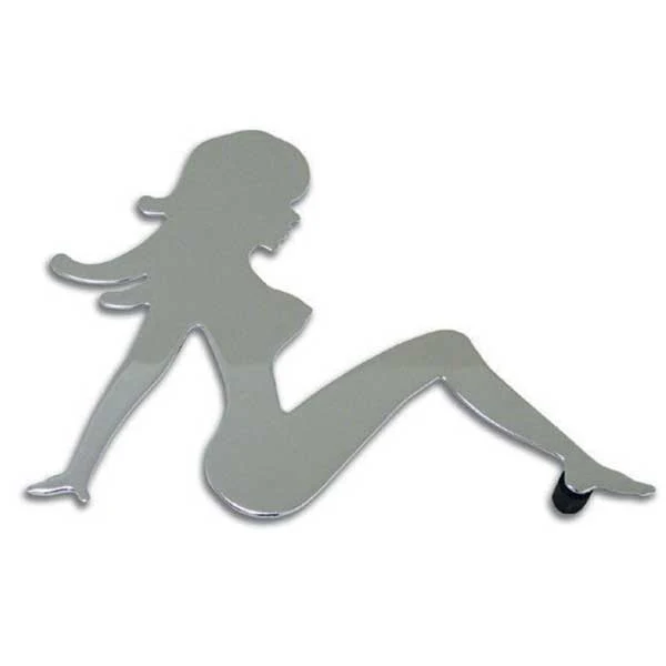 LH Chrome Super Mini Sitting Lady Cut Out Stud Mnt