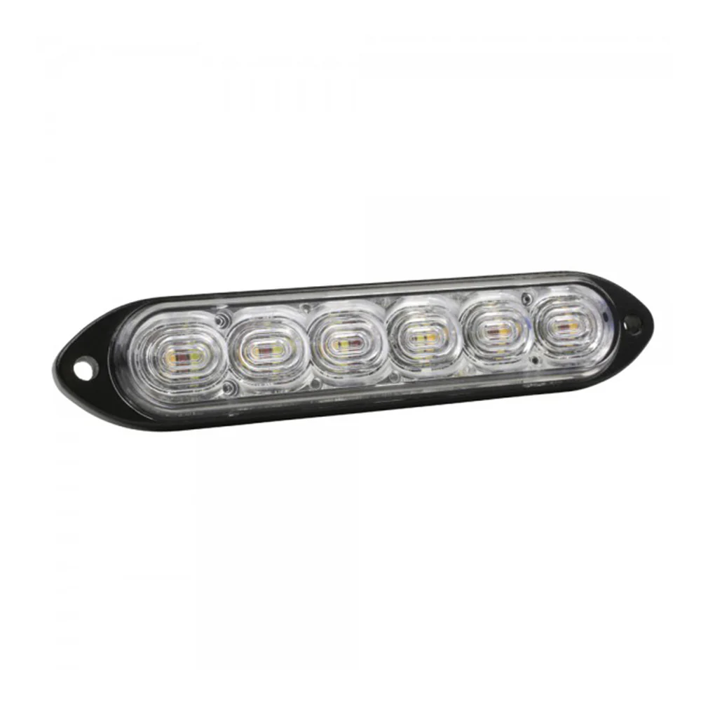 Low Profile Surface Mount Light with Red and Amber Clear Lens
