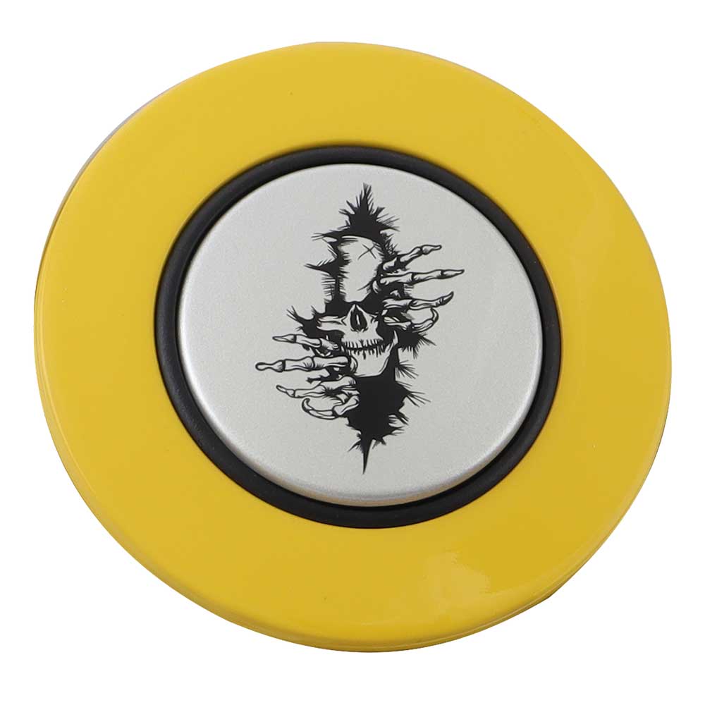 Magnetic Horn Button with Crawling Skull on Silver Medallion - Image 5