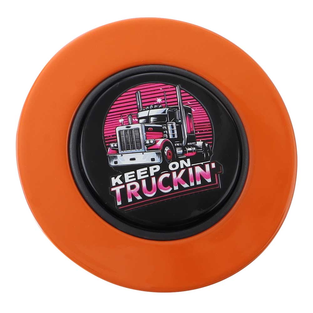 Magnetic Horn Button with Keep On Truckin on Black Medallion