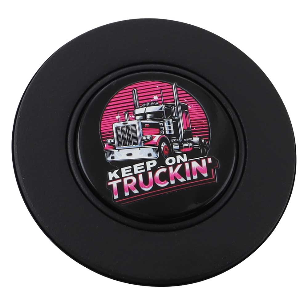 Magnetic Horn Button with Keep On Truckin on Black Medallion - Image 12