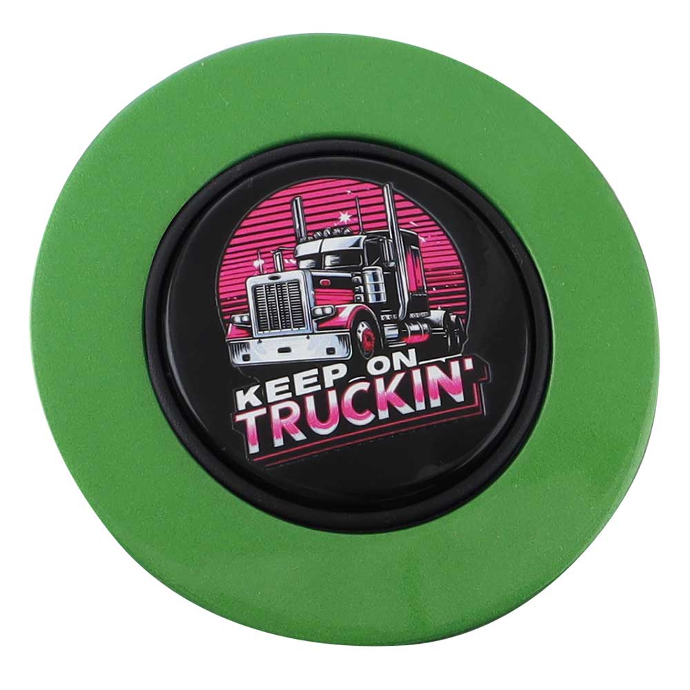 Magnetic Horn Button with Keep On Truckin on Black Medallion - Image 2