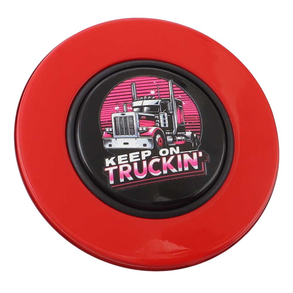 Magnetic Horn Button with Keep On Truckin on Black Medallion - Image 3