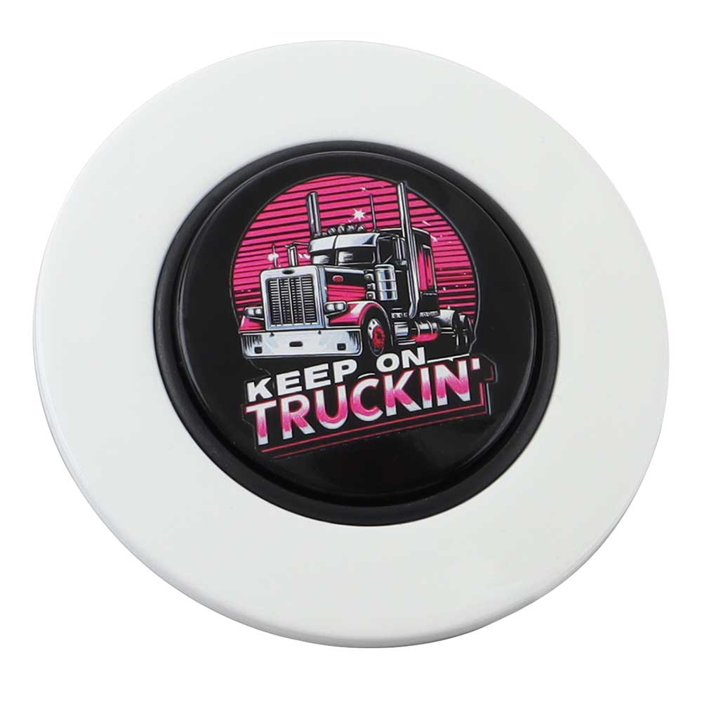 Magnetic Horn Button with Keep On Truckin on Black Medallion - Image 5