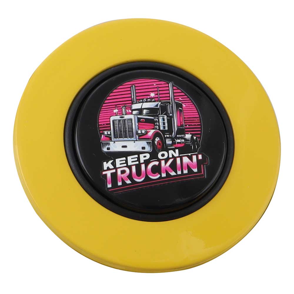 Magnetic Horn Button with Keep On Truckin on Black Medallion - Image 8