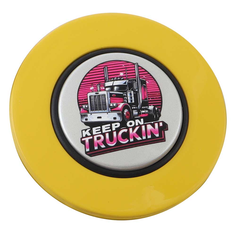 Magnetic Horn Button with Keep On Truckin on Silver Medallion - Image 21