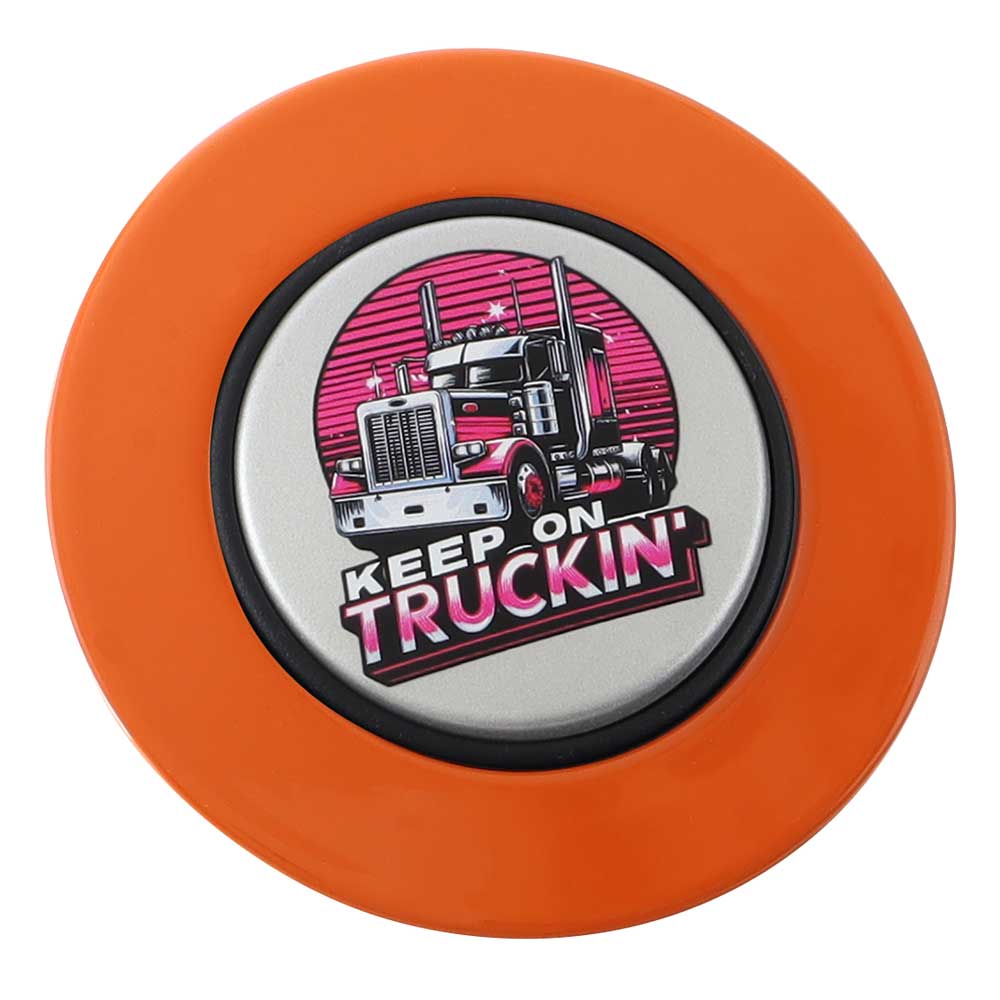 Magnetic Horn Button with Keep On Truckin on Silver Medallion - Image 23