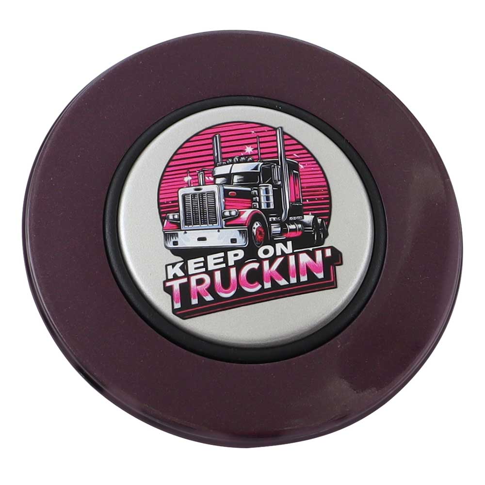Magnetic Horn Button with Keep On Truckin on Silver Medallion - Image 7