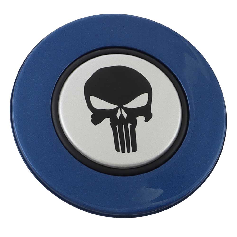Magnetic Horn Button with Punisher on Silver Medallion - Image 2