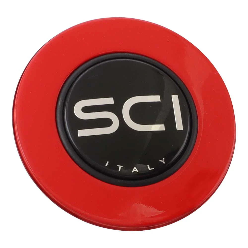 Magnetic Horn Button with SCI on Black Medallion - Viper Red