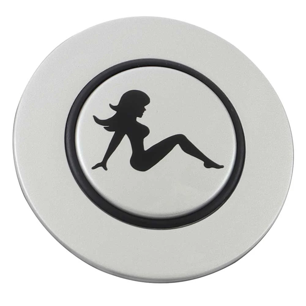 Magnetic Horn Button with Sitting Lady on Silver Medallion - Image 3