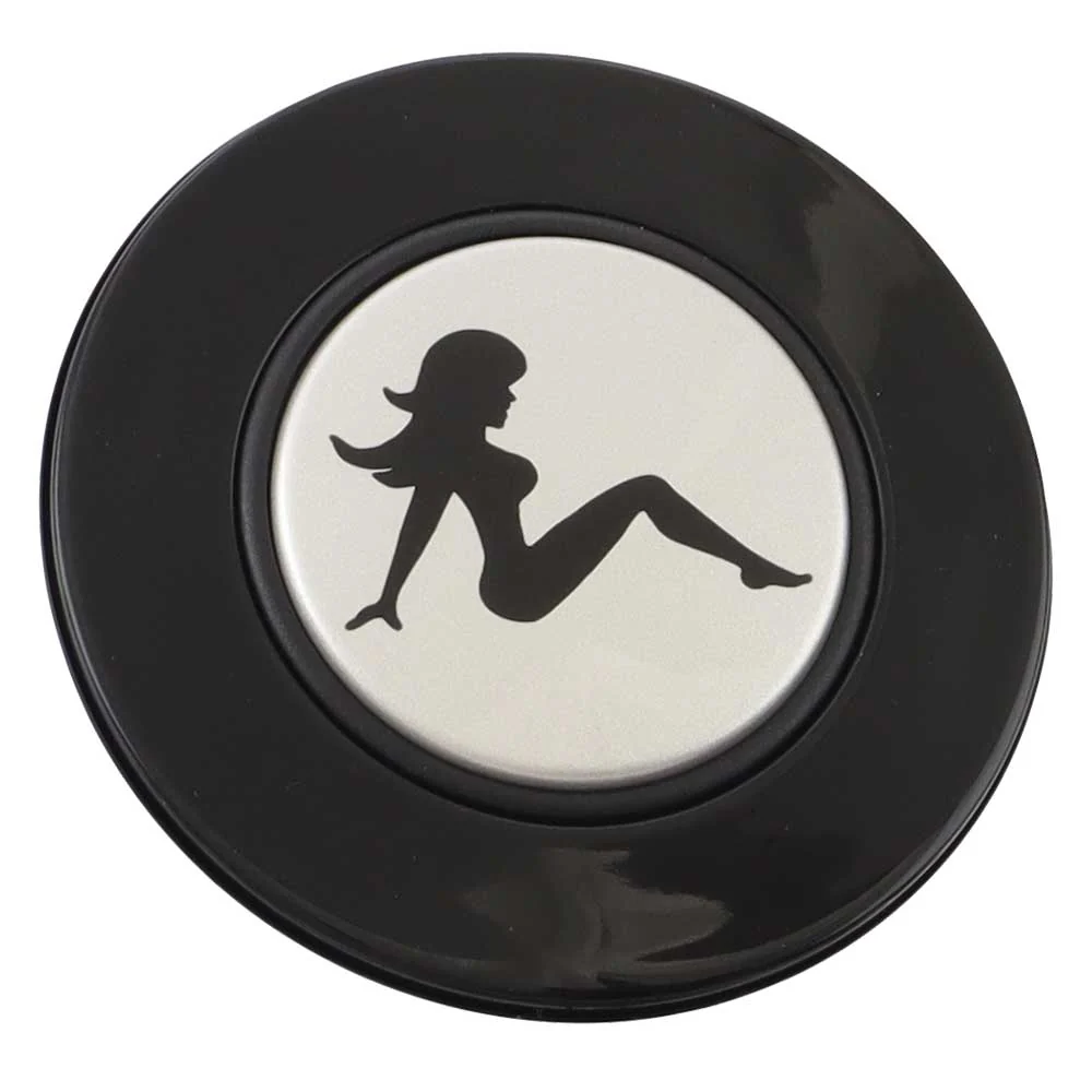Magnetic Horn Button with Sitting Lady on Silver Medallion - Image 4