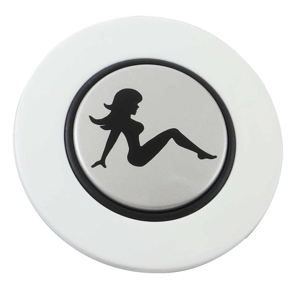 Magnetic Horn Button with Sitting Lady on Silver Medallion - Image 6