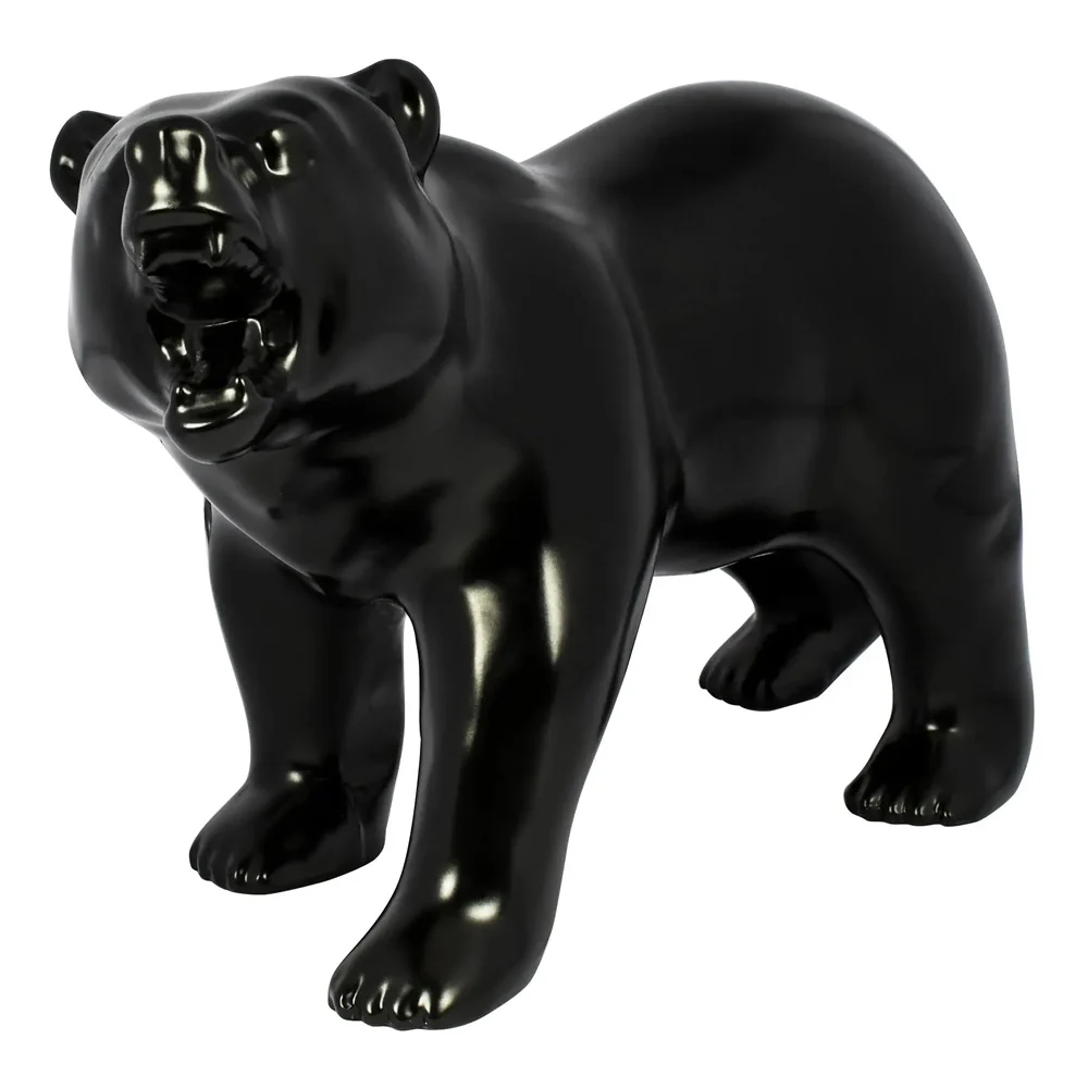 Matte Black Growling Bear Hood Ornament - Image 2
