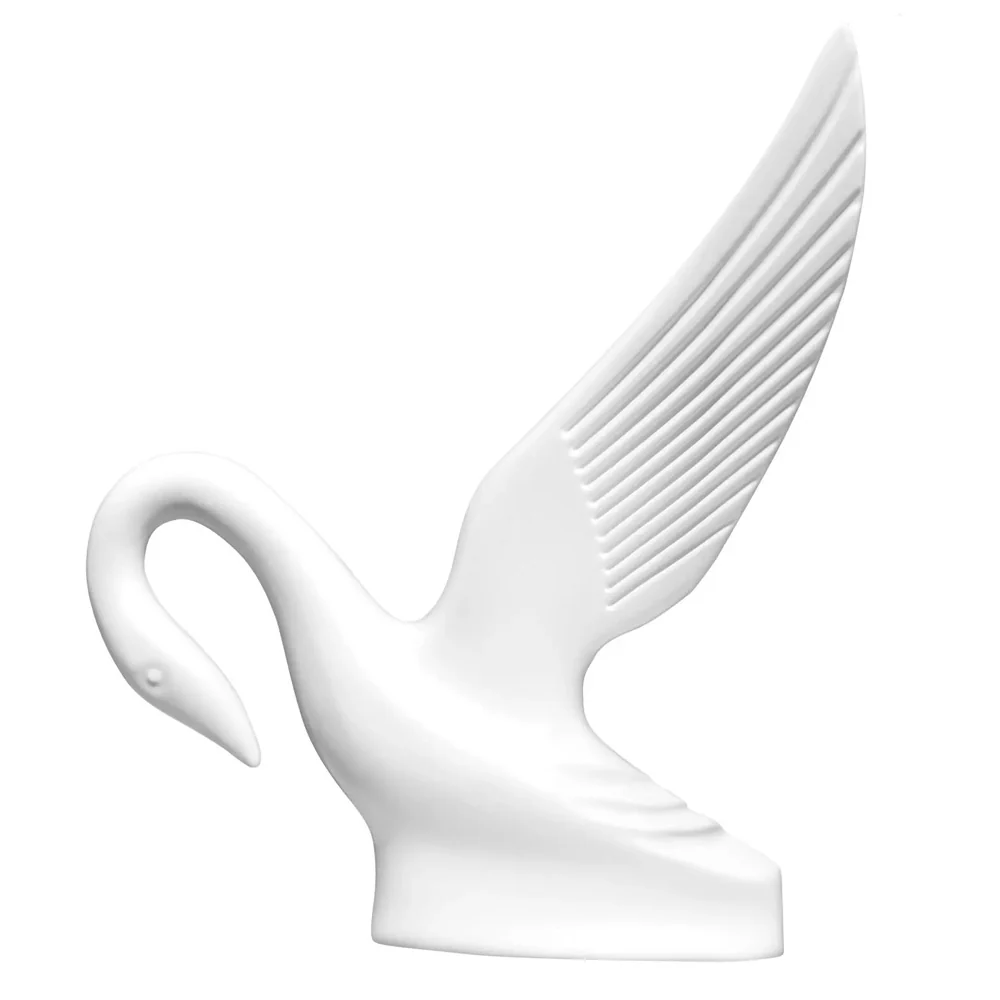 Matte White Classic Swan Hood Ornament - Image 2