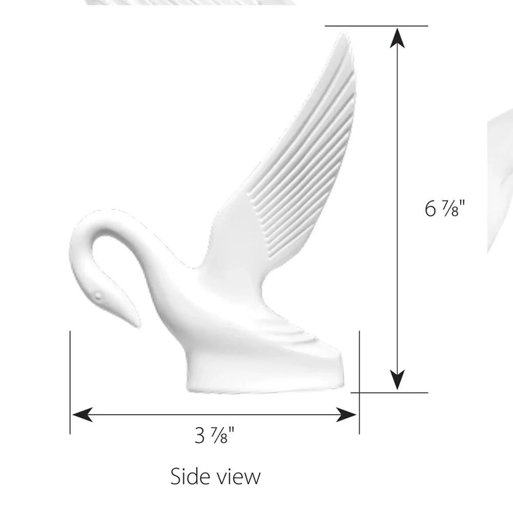 Matte White Classic Swan Hood Ornament - Image 3