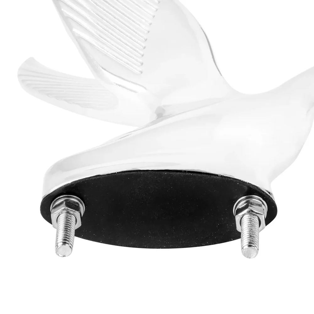 Matte White Classic Swan Hood Ornament - Image 4