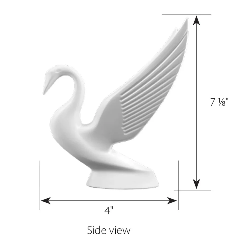 Matte White Original Swan Hood Ornament - Image 3