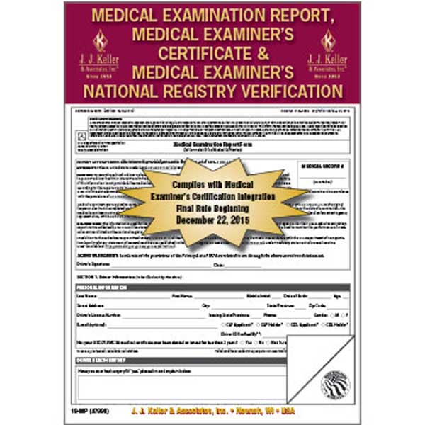 Medical Exam Report, Certificate and Verification