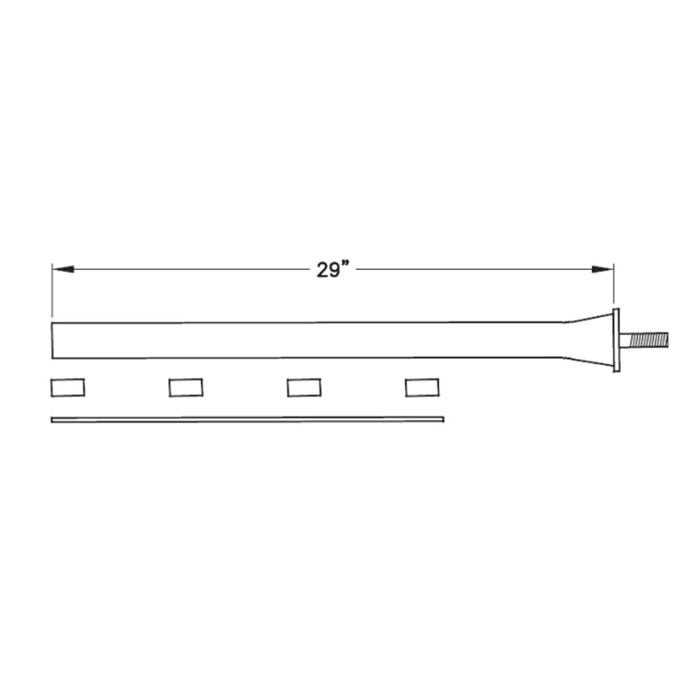 Merritt Black Powder Coated Straight Single Bolt Fender Bracket - Image 2