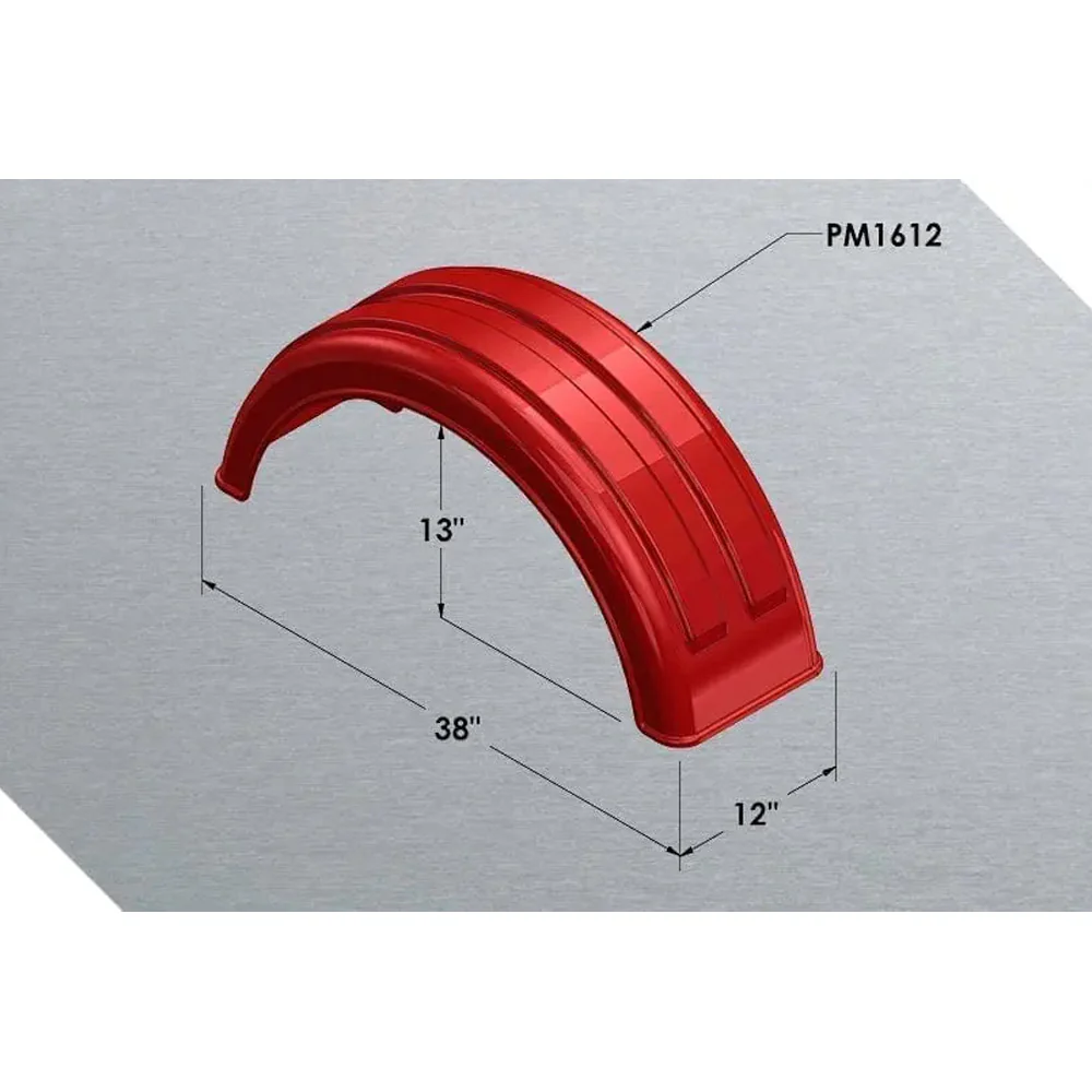 MIN161200 Paintable Finish 12"W Poly Lift Axle Fender - Image 3