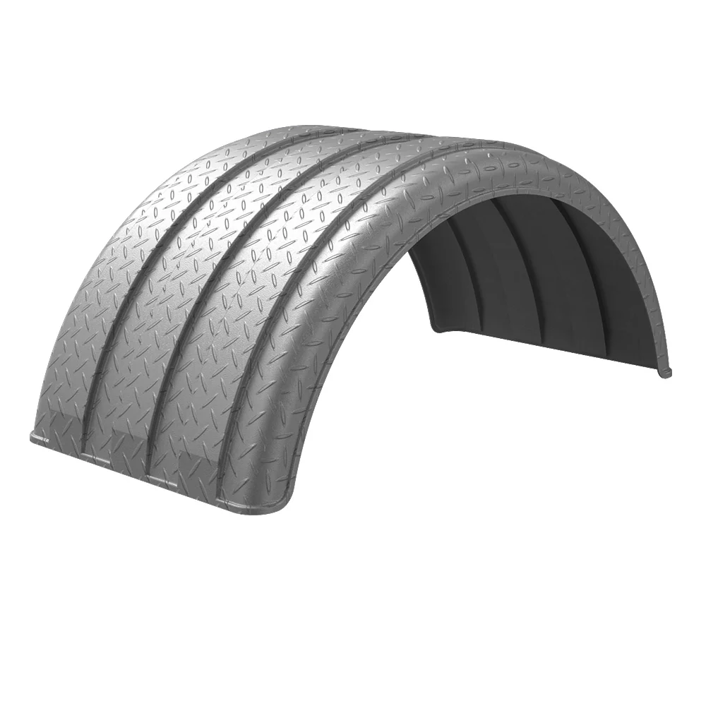 MIN1900 Diamond Pattern 44" Single Axle Poly Fender for 19.5" Dual Tires