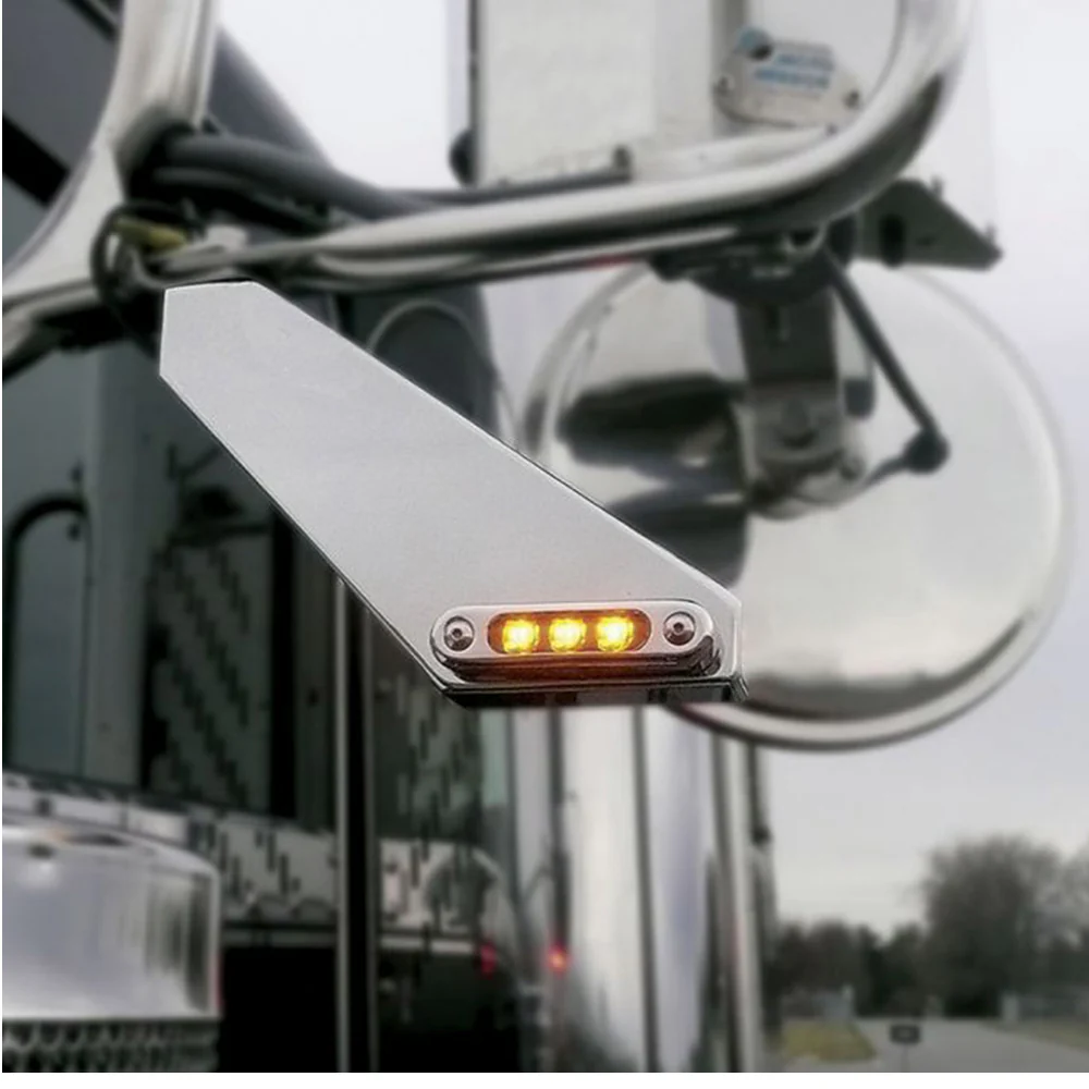 Mirror Bracket Side Amber/Red Signal Lights - 3 Wire