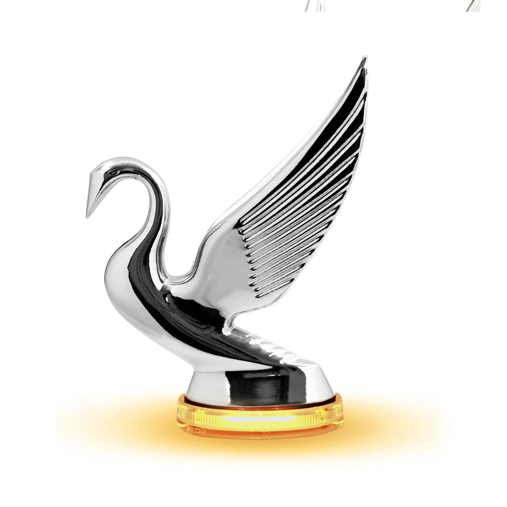 Modern Swan Hood Ornament with LED Glow Base - Image 4