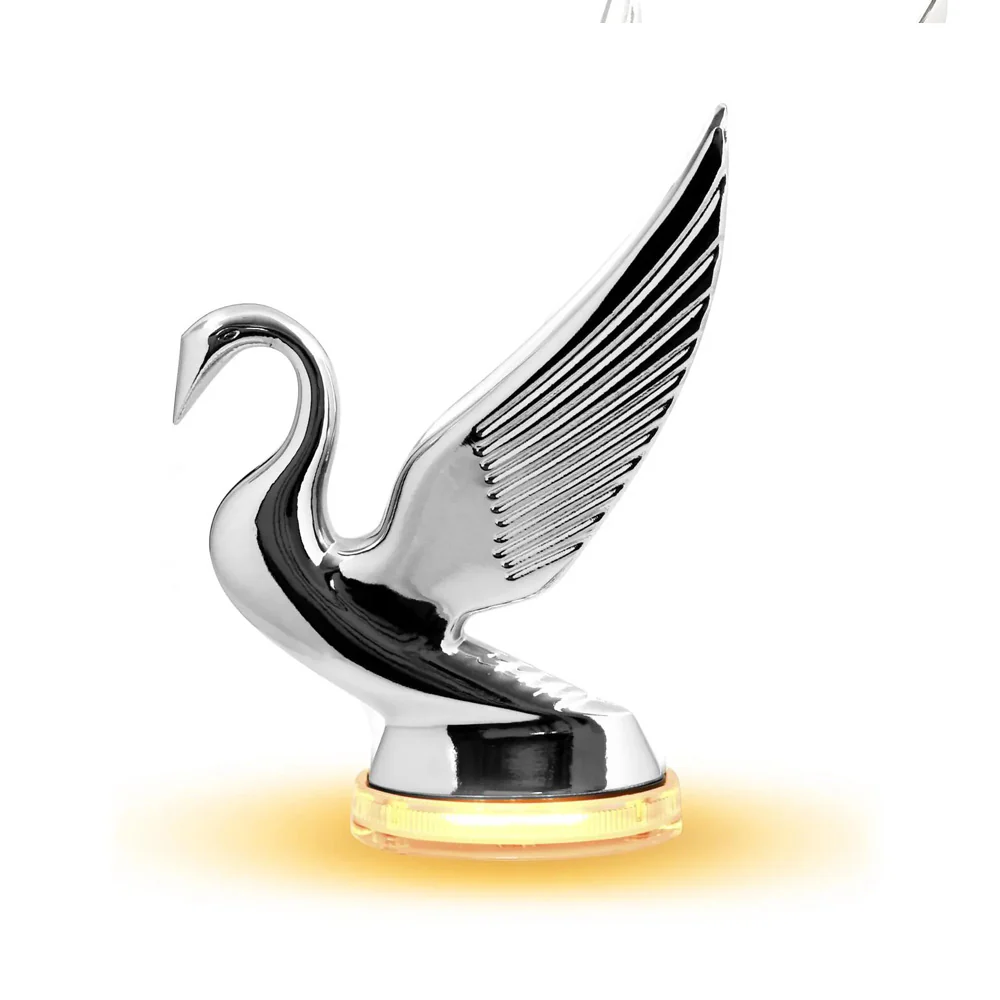 Modern Swan Hood Ornament with LED Glow Base - Image 5