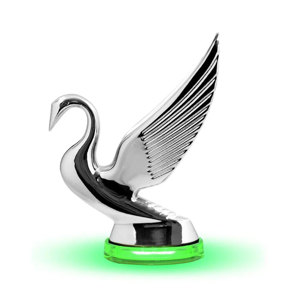 Modern Swan Hood Ornament with LED Glow Base - Image 8