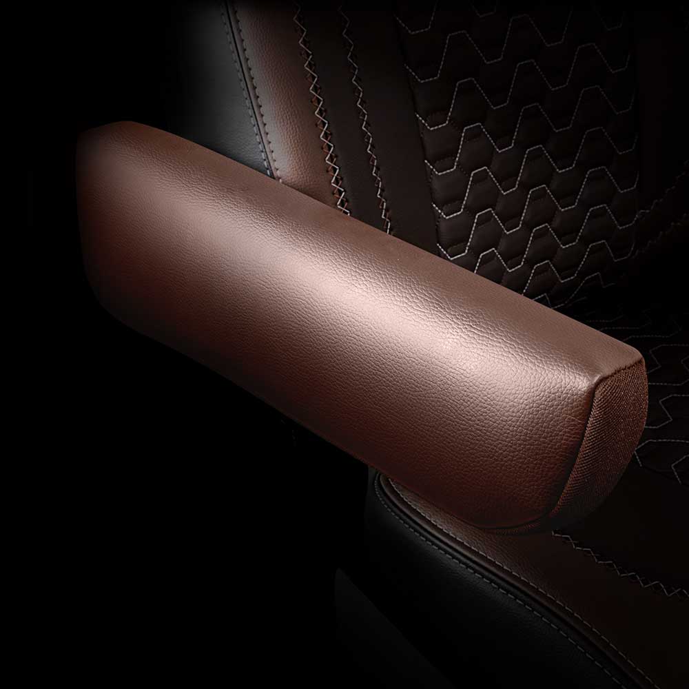 National Seat Standard Brown Faux Leather Armrest Covers - Image 2