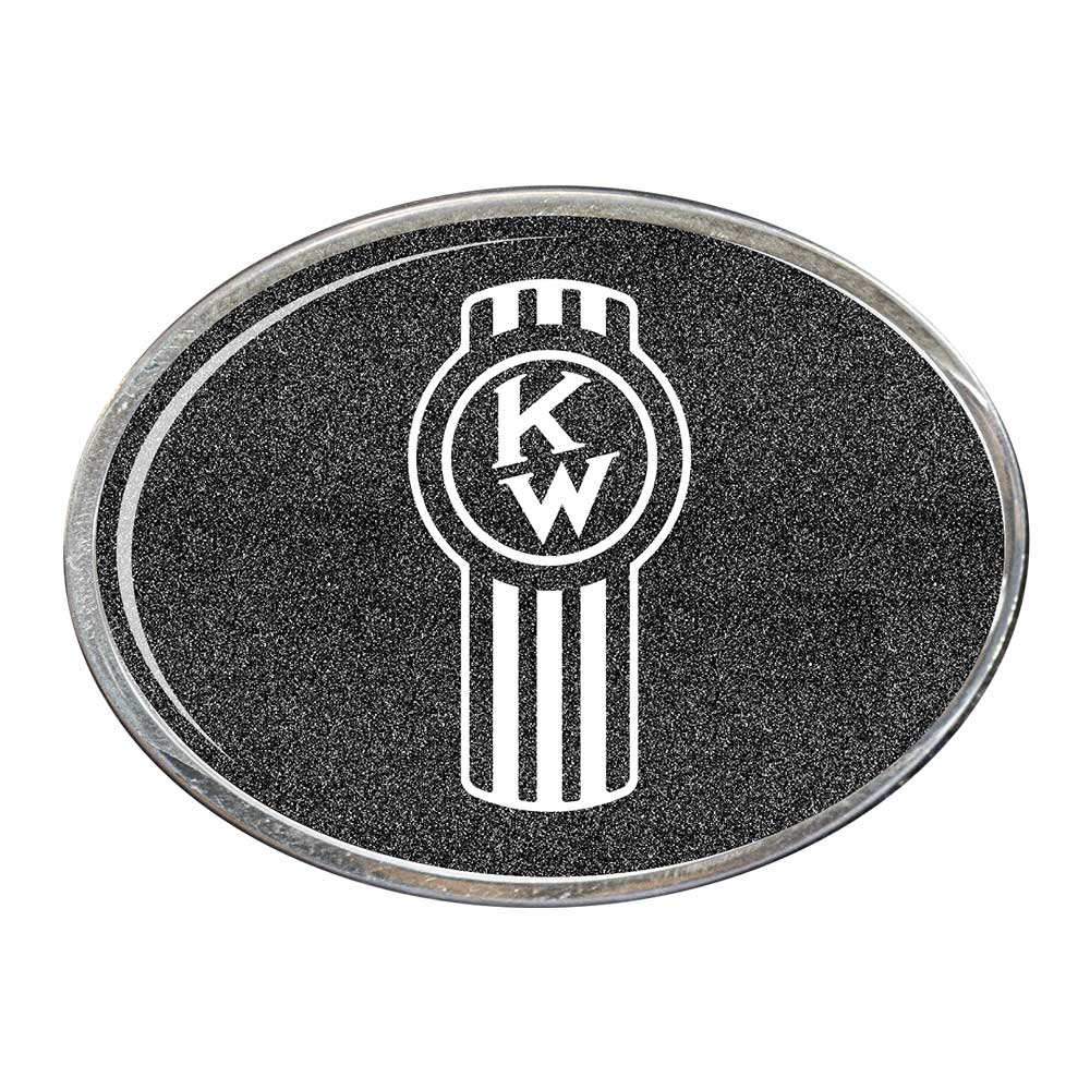 Old Style Kenworth Logo Oval Billet Aluminum with Resin Belt Buckle - Image 11