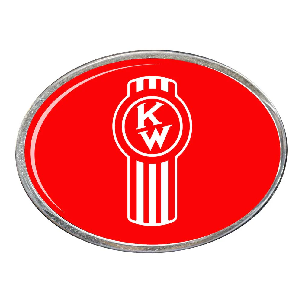 Old Style Kenworth Logo Oval Billet Aluminum with Resin Belt Buckle - Image 2