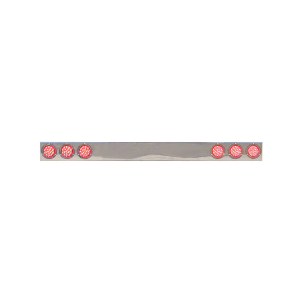 One-Piece 94" x 8" Stainless Steel Rear Light Bar with Six 4" Light Holes
