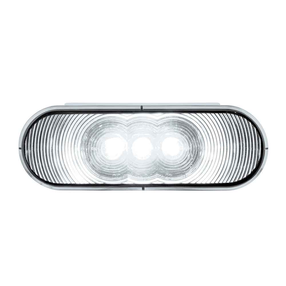 Oval White with Clear Lens Back UP LED