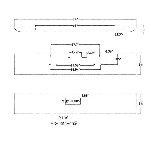 PB 1967-1986 378, 379 16" Texas Square SS Bumper - Image 3