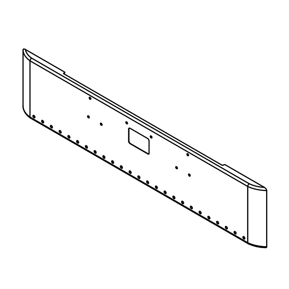 PB 357, 378, 379 20" Rolled End Bumper with Tow, Twenty-Five 3/4" Cutouts