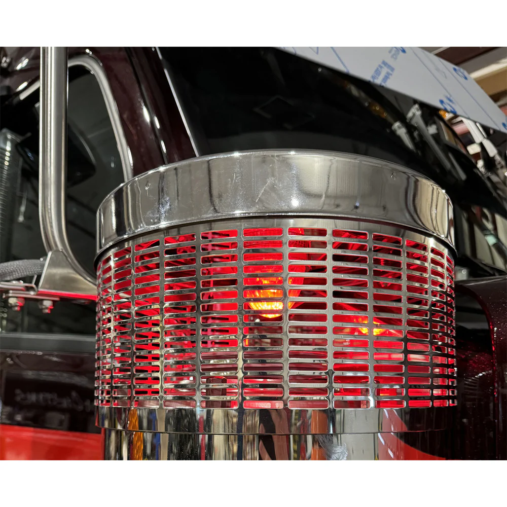 PB 389, 589 Air Cleaner SS Light Brackets for 15" Donaldson  with One Watermelon Cutout - Image 2
