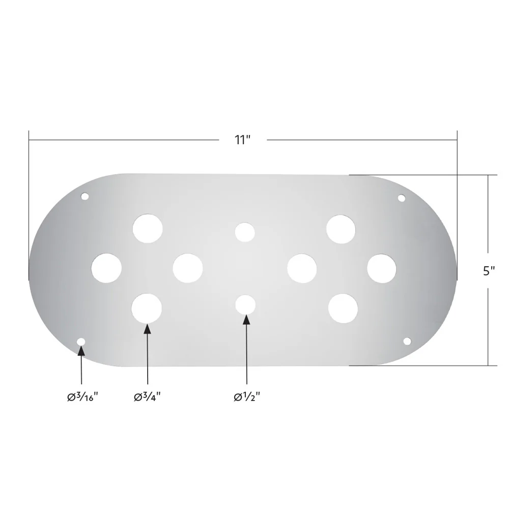 PB, KW Above the Door SS Dome Light Plate 8 Mini Light Holes - Image 4