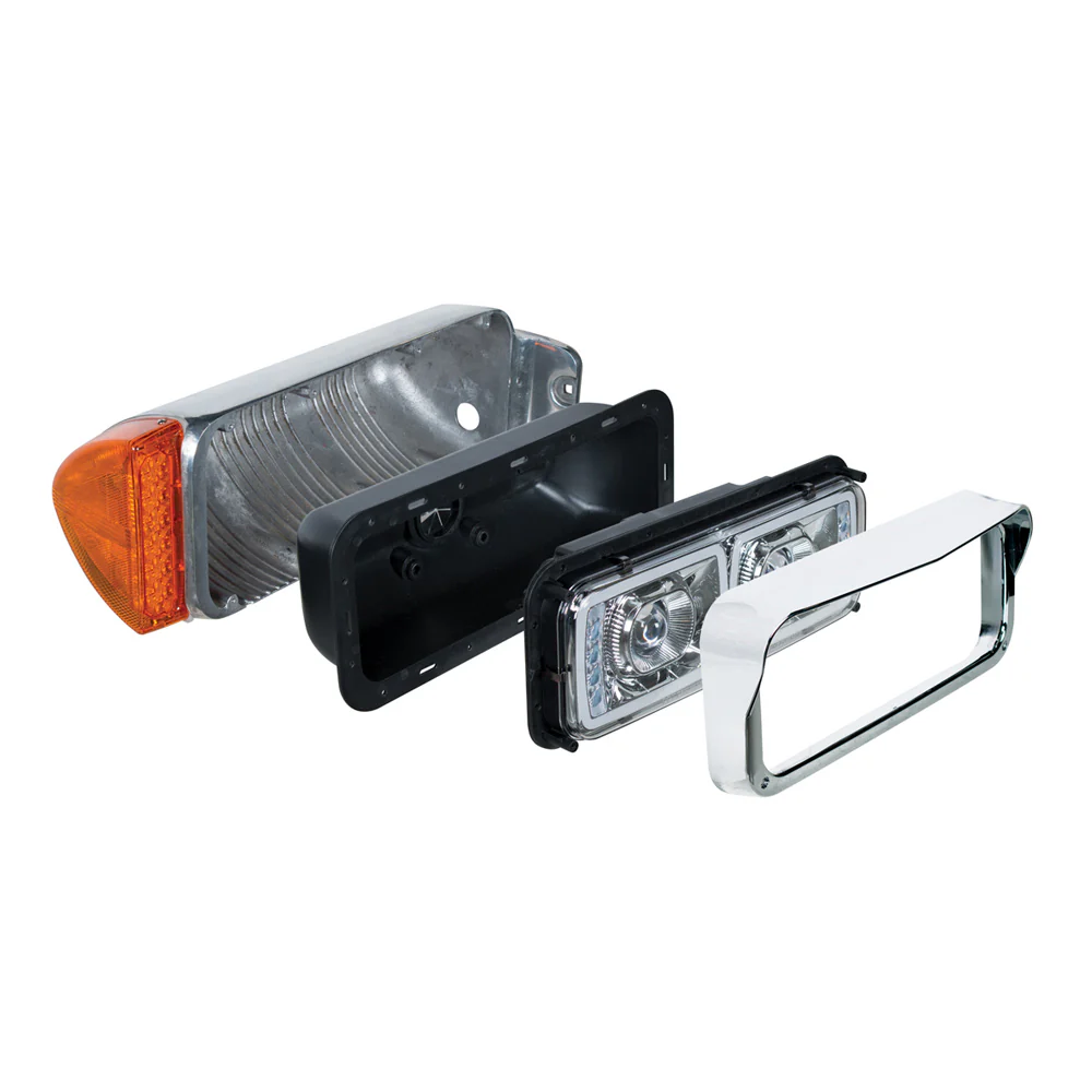 PB, KW, FL and WS High Power Blackout Projection LED Headlight with Turn Signal and Position Light Bar - Image 4