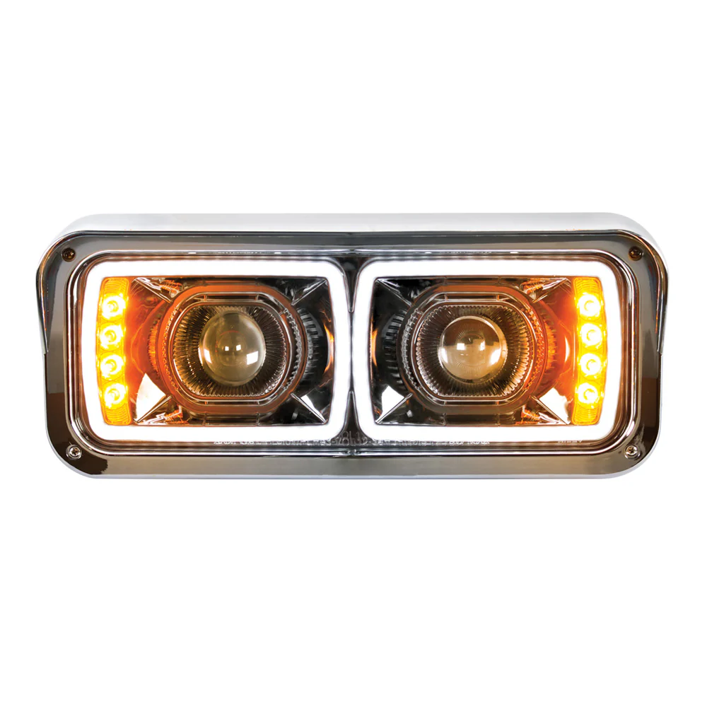 PB, KW, FL and WS High Power Blackout Projection LED Headlight with Turn Signal and Position Light Bar - Image 7
