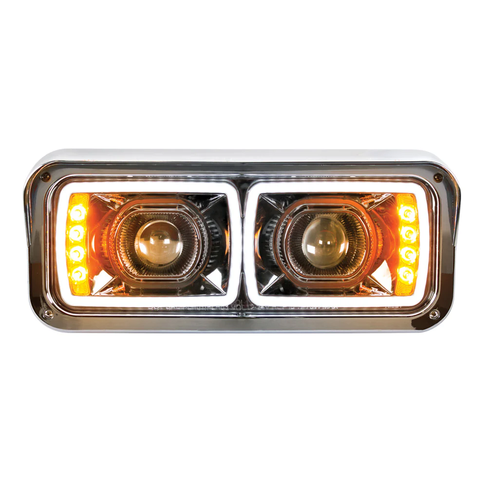 PB, KW, FL and WS High Power Blackout Projection LED Headlight with Turn Signal and Position Light Bar - Image 8