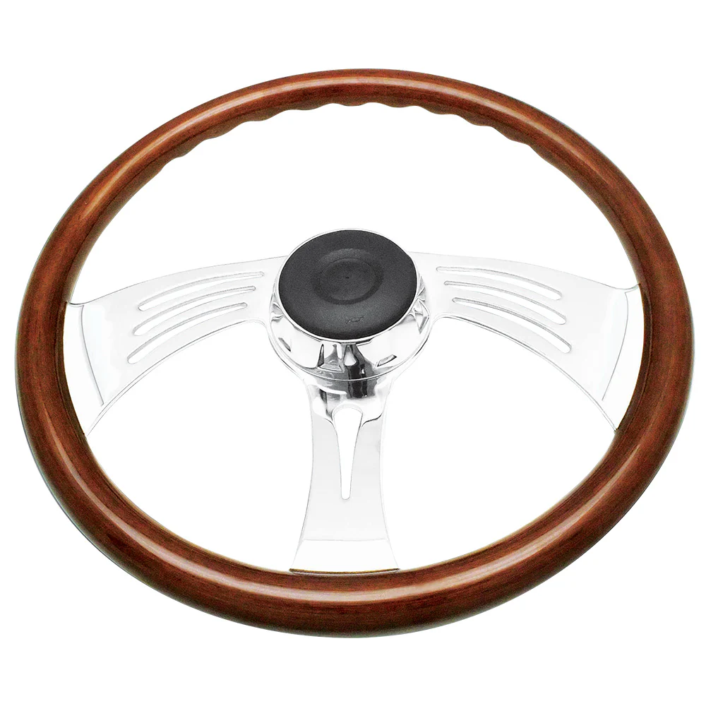 PB, KW Three-Spoke Wing Rosewood Steering Wheel