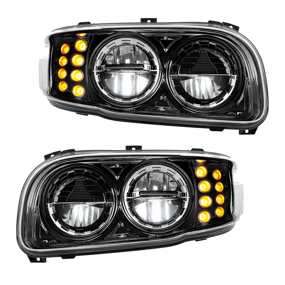 PB389, 388, 567 Black High Power w/ Turn, Position Light Headlight