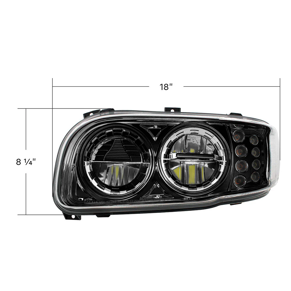 PB389, 388, 567 Black High Power w/ Turn, Position Light Headlight - Image 6