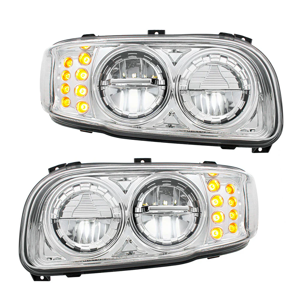 PB389, 388, 567 Chrome High Power w/ Turn, Position Light Headlight