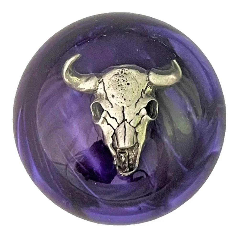 Pearl Purple Cow Skull Air Brake Knob