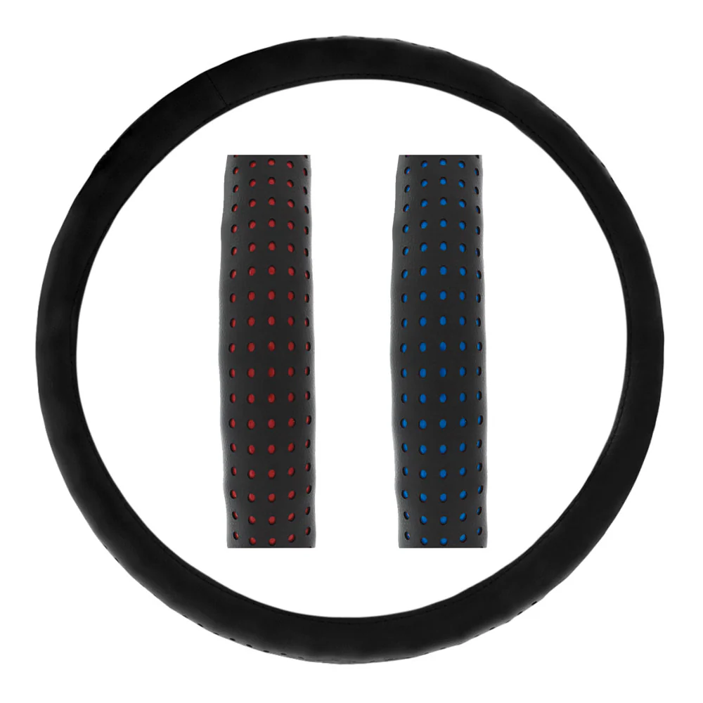 Perforated Leather Steering Wheel Cover 18"