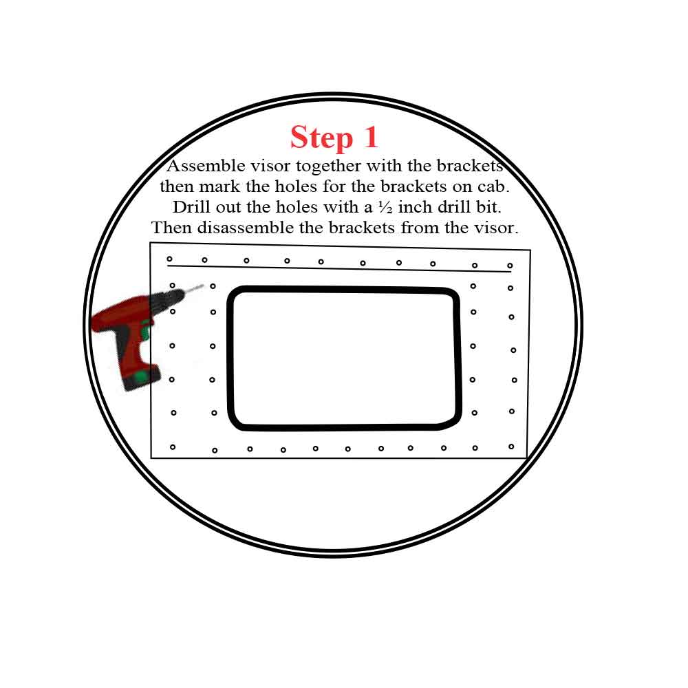 Peterbilt 1987-24 Day Cab SS Rear Sleeper Window Bowtie Visor - Image 2